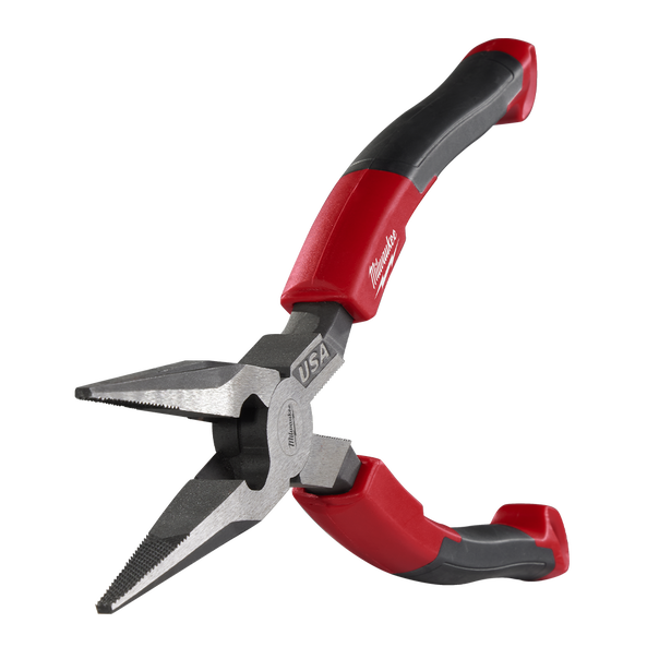 USA Made Comfort Grip 203mm (8") Long Nose Pliers, , hi-res