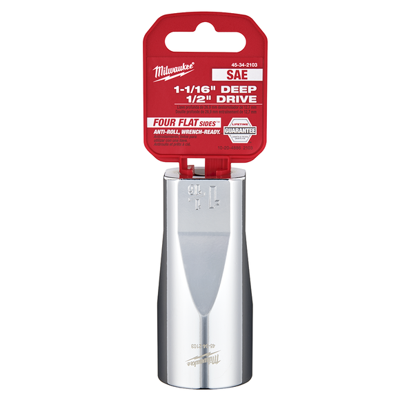 1/2" Drive 1-1/16" SAE Deep 6-Point Socket, , hi-res