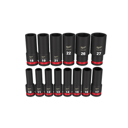 SHOCKWAVE™ 1/2" Drive 14PC Metric Deep 6 Point Impact Socket Set