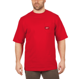 Heavy Duty Pocket Tee Short Sleeve Red