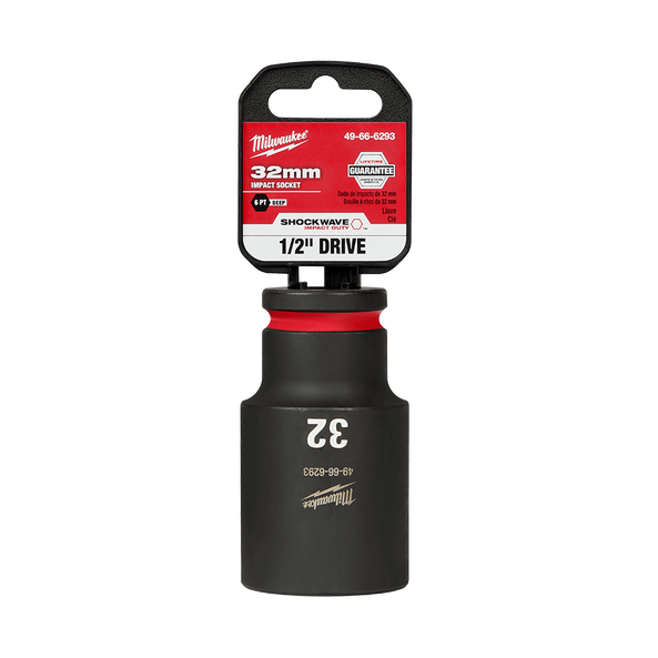 SHOCKWAVE™ 1/2" Drive 32mm Deep 6 Point Impact Socket, , hi-res