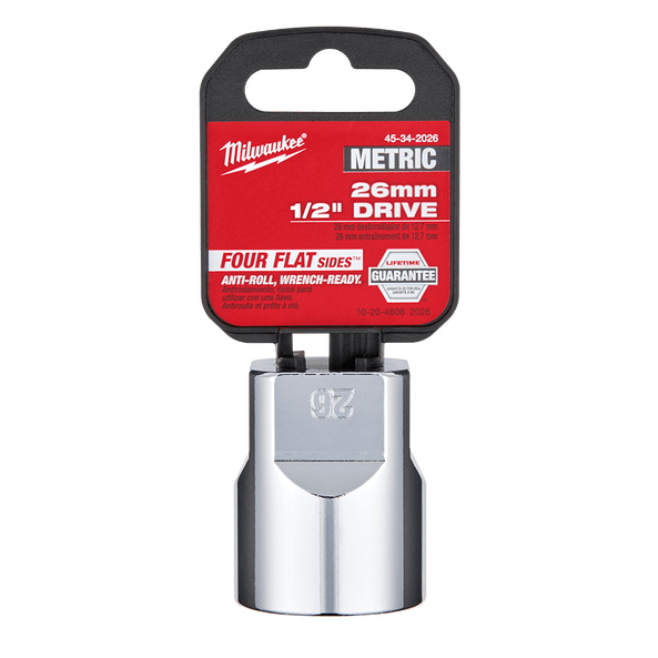 1/2" Drive 26mm Metric Standard 6-Point Socket, , hi-res
