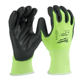 High Visibility Cut 1(A) Polyurethane Dipped Gloves