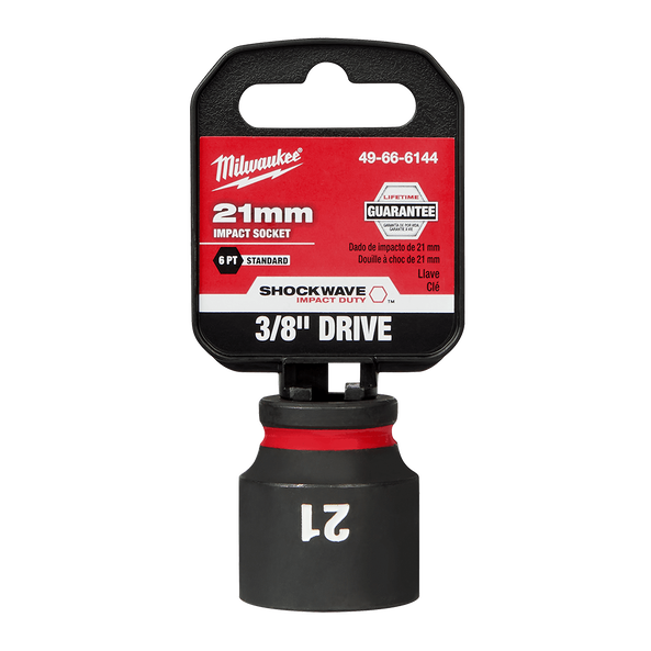 SHOCKWAVE™ 3/8" Drive 21mm Standard 6 Point Impact Socket, , hi-res