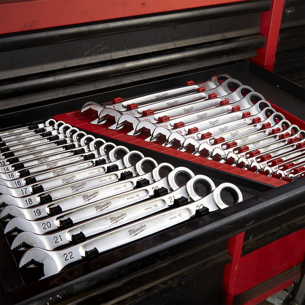 15pc Ratcheting Combination Wrench Set – Metric