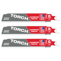 SAWZALL&trade; The TORCH&trade; with Carbide Teeth 150mm 6" 8TPI Blade 3 Pack