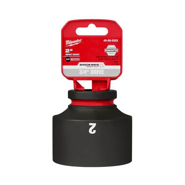 SHOCKWAVE™ 3/4" Drive 2" Standard 6 Point Impact Socket, , hi-res