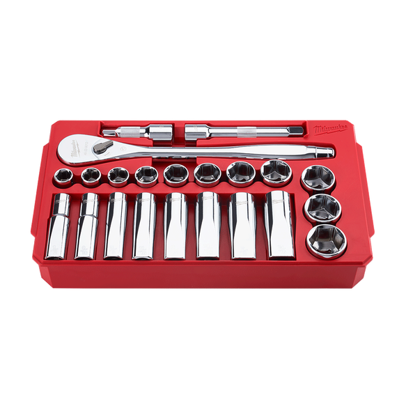 1/2" Drive 22PC SAE Socket Wrench Set, , hi-res