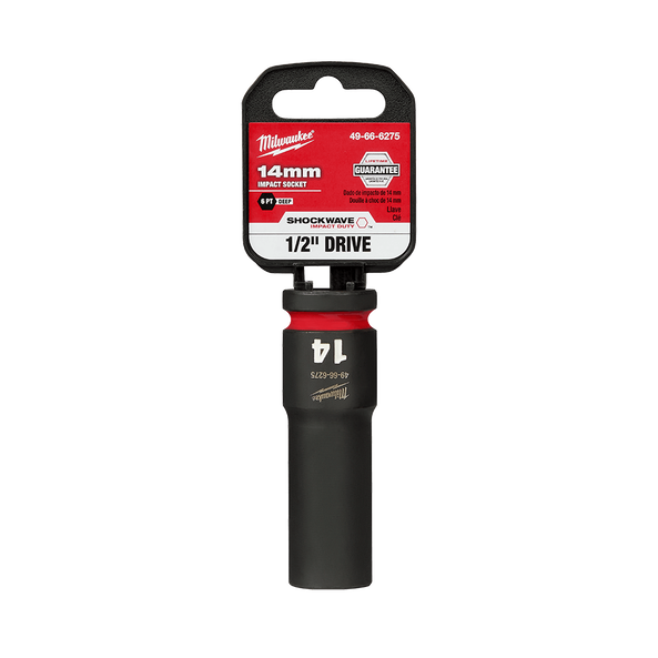 SHOCKWAVE™ 1/2" Drive 14mm Deep 6 Point Impact Socket, , hi-res