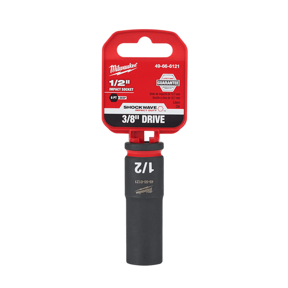 SHOCKWAVE™ 3/8" Drive 1/2" Deep 6 Point Impact Socket, , hi-res