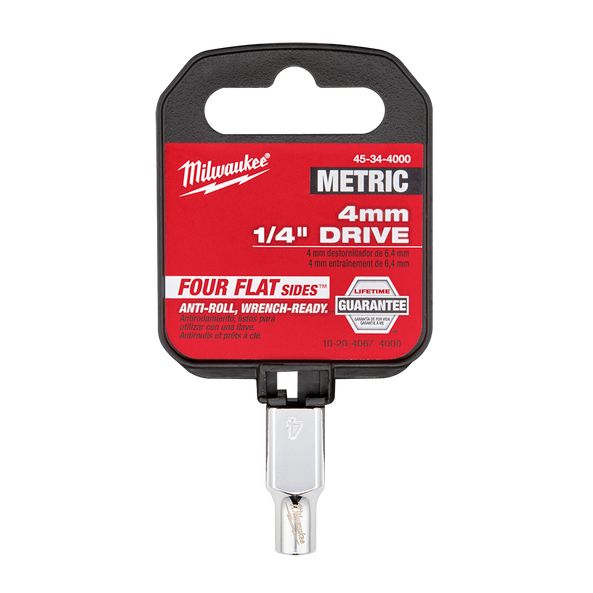1/4" Drive 4mm Metric Standard 6-Point Socket, , hi-res