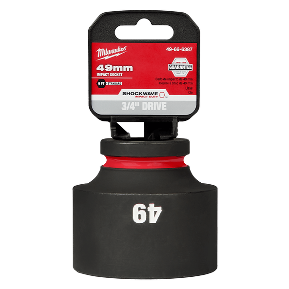 SHOCKWAVE™ 3/4" Drive 49mm Standard 6 Point Impact Socket, , hi-res