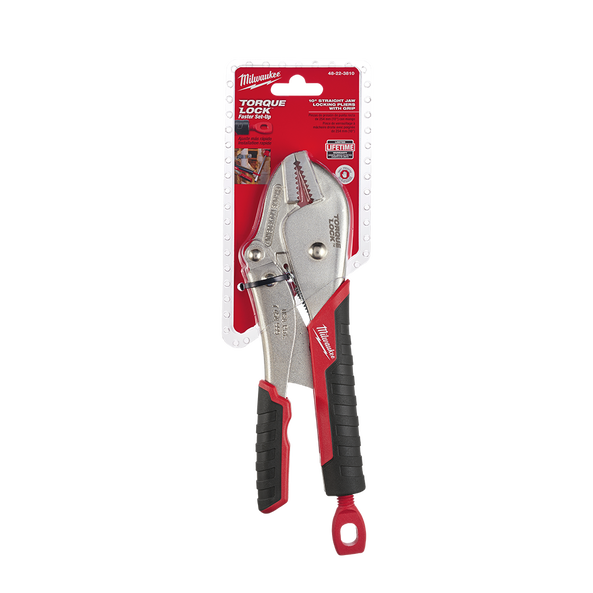 254mm (10") Torque Lock™ Straight Jaw Locking Pliers w/ Durable Grip
