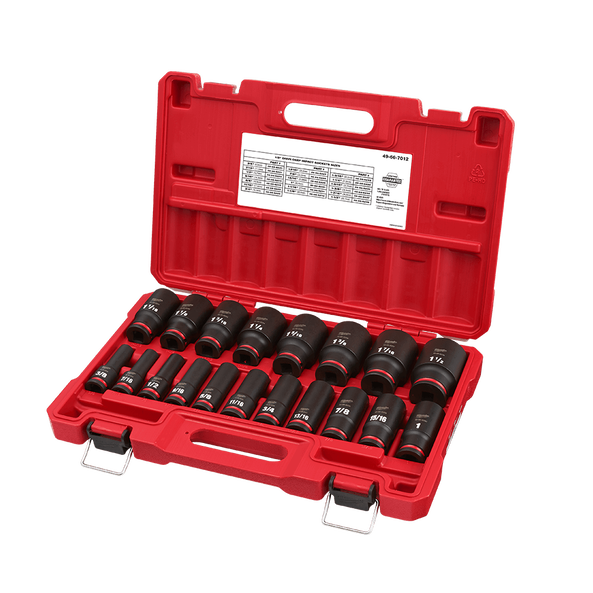 SHOCKWAVE™ 1/2" Drive 19PC SAE Deep 6 Point Impact Socket Set, , hi-res