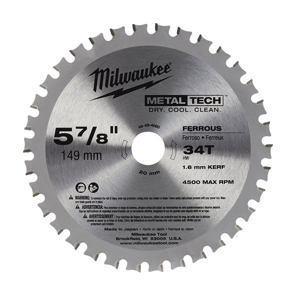 149mm (5-7/8") 34 Teeth Metal Saw Blade - Ferrous Metals