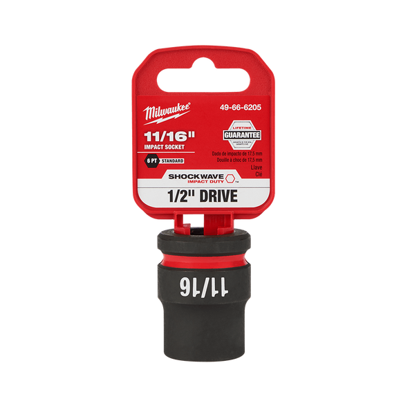 SHOCKWAVE™ 1/2" Drive 11/16" Standard 6 Point Impact Socket, , hi-res