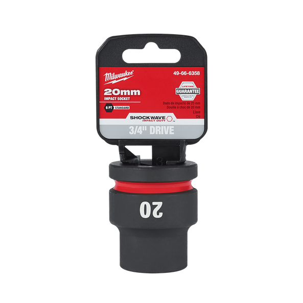 SHOCKWAVE™ 3/4" Drive 20mm Standard 6 Point Impact Socket, , hi-res