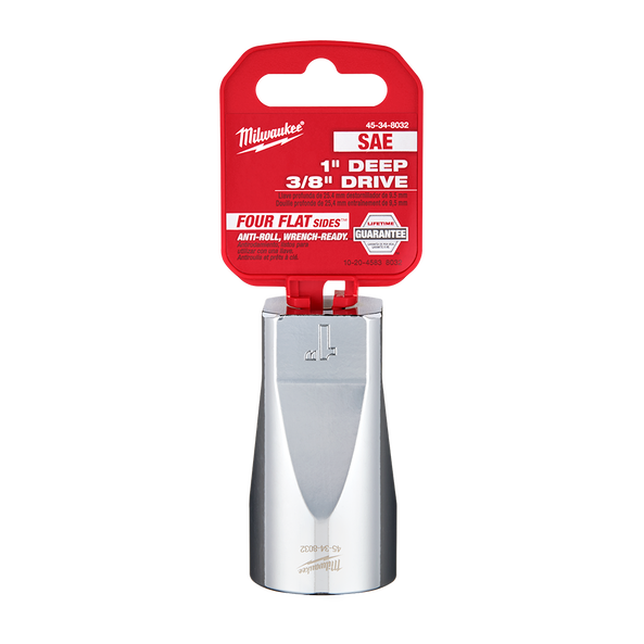 3/8" Drive 1" SAE Deep 6-Point Socket, , hi-res