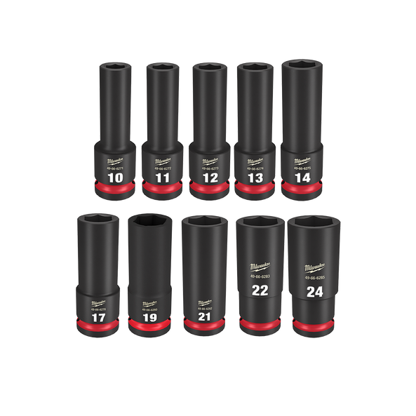 SHOCKWAVE™ 1/2" Drive 10PC Metric Deep 6 Point Impact Socket Set, , hi-res