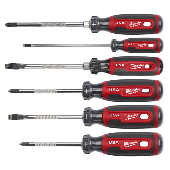USA Made Cushion Grip Screwdriver Set 6pc, , hi-res