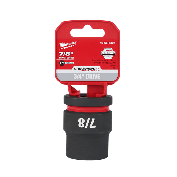 SHOCKWAVE™ 3/4" Drive 7/8" Standard 6 Point Impact Socket, , hi-res