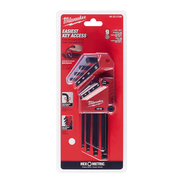 9PC Metric L-Style with Ball End Hex Key Set, , hi-res