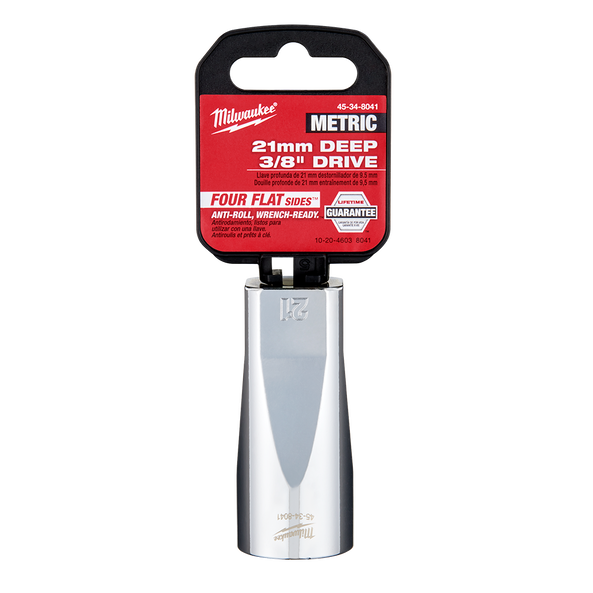 3/8" Drive 21mm Metric Deep 6-Point Socket, , hi-res