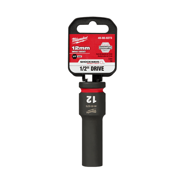 SHOCKWAVE™ 1/2" Drive 12mm Deep 6 Point Impact Socket, , hi-res
