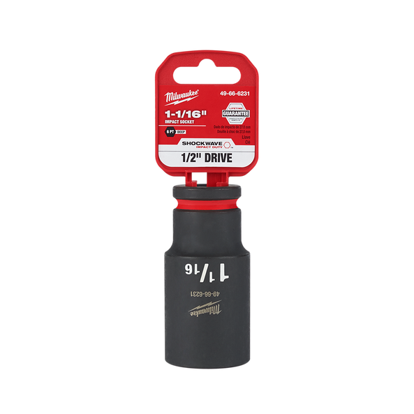 SHOCKWAVE™ 1/2" Drive 1-1/16" Deep 6 Point Impact Socket, , hi-res