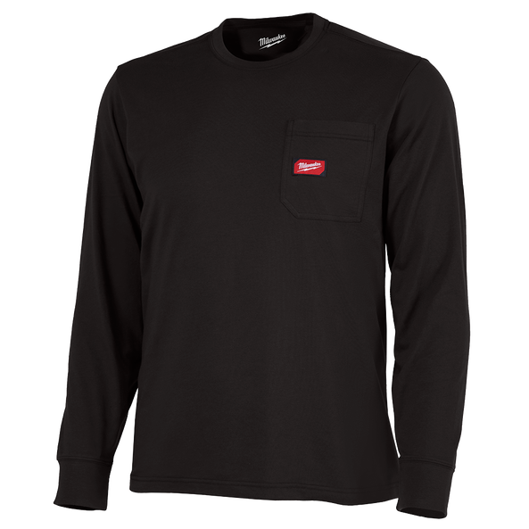 GRIDIRON Pocket Tee Long Sleeve Black - S, Black, hi-res