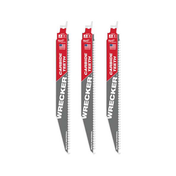 SAWZALL™ The WRECKER™ with Carbide Teeth Demolition 230mm 9" 6TPI Blade 3 Pack, , hi-res