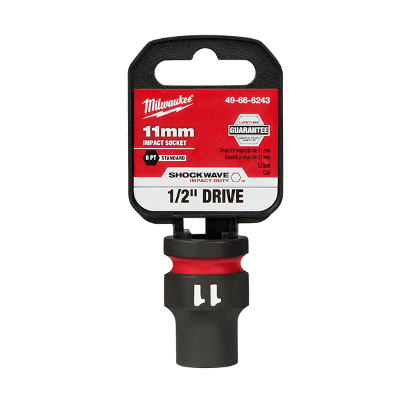 SHOCKWAVE™ 1/2" Drive 11mm Standard 6 Point Impact Socket, , hi-res