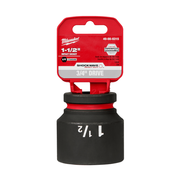 SHOCKWAVE™ 3/4" Drive 1-1/2" Standard 6 Point Impact Socket, , hi-res