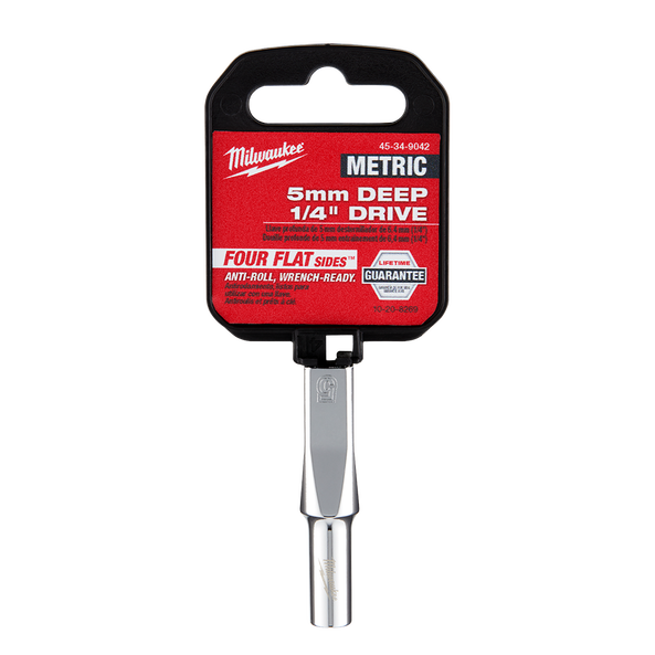 1/4" Drive 5mm Metric 6-Point Deep Socket, , hi-res