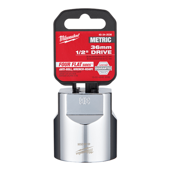 1/2" Drive 36mm Metric Standard 6-Point Socket, , hi-res