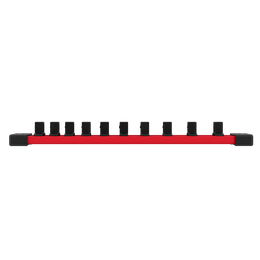 3/8" Drive 10 Piece Deep SAE Socket Set with Storage Rail