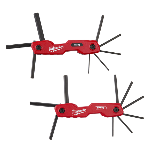 17PC Metric/SAE Folding Hex Key Set, , hi-res