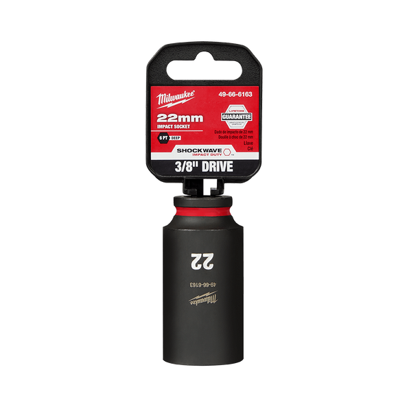 SHOCKWAVE™ 3/8" Drive 22mm Deep 6 Point Impact Socket, , hi-res