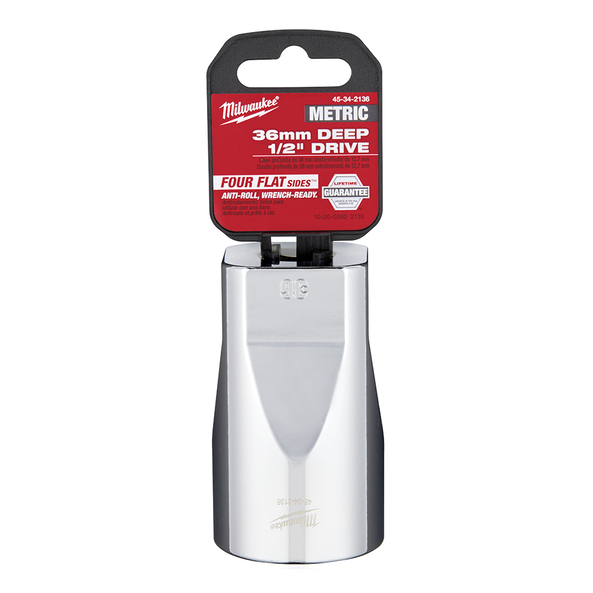 1/2" Drive 36mm Metric Deep 6-Point Socket, , hi-res