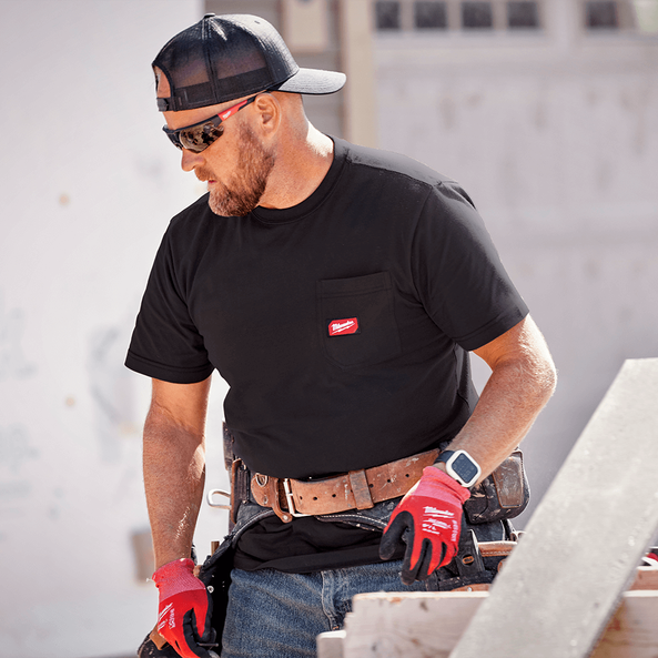 GRIDIRON Pocket Tee Short Sleeve Black - S, Black, hi-res