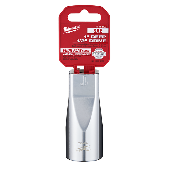 1/2" Drive 1" SAE Deep 6-Point Socket, , hi-res