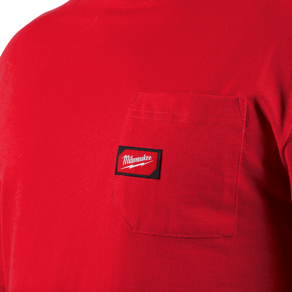 Heavy Duty Pocket Tee Short Sleeve Red, , hi-res