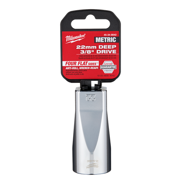 3/8" Drive 22mm Metric Deep 6-Point Socket, , hi-res