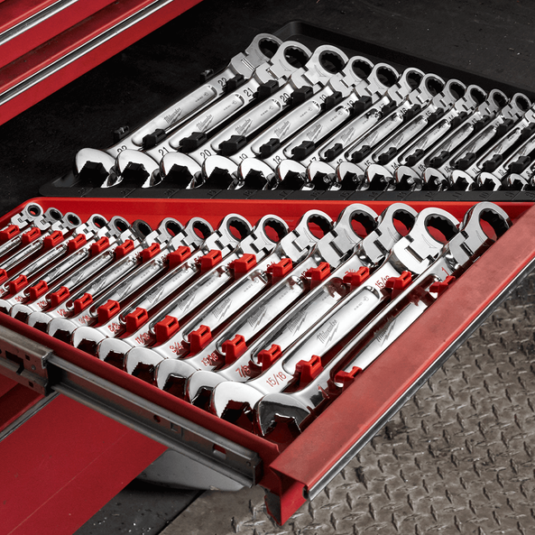 Milwaukee 15pc Flex Head Ratcheting Combination Wrench Set