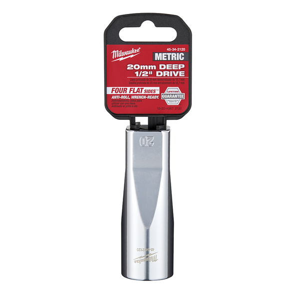 1/2" Drive 20mm Metric Deep 6-Point Socket, , hi-res