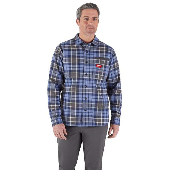 GRIDIRON Flannel Shirt Blue - S, Blue, hi-res