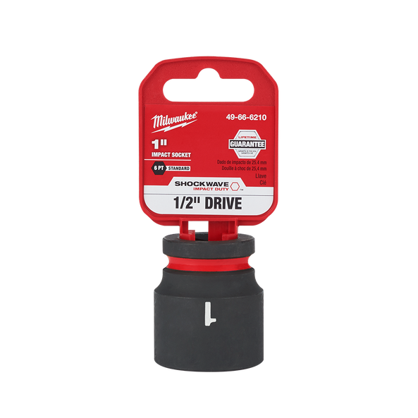 SHOCKWAVE™ 1/2" Drive 1" Standard 6 Point Impact Socket, , hi-res