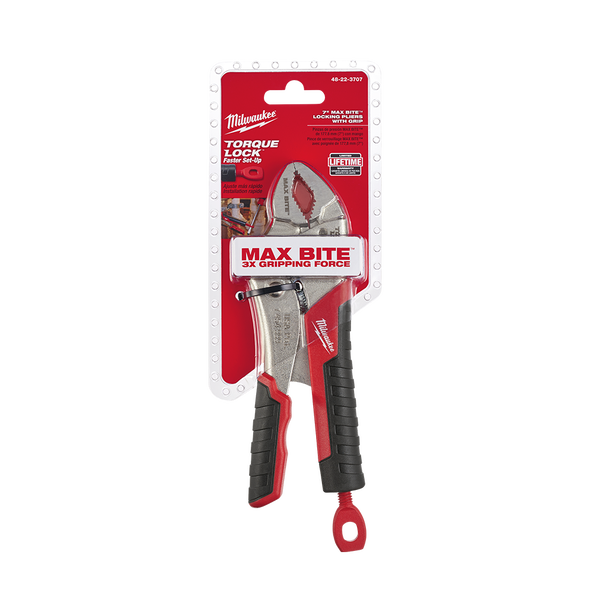 178mm (7") Torque Lock™ Maxbite™ Curved Jaw Locking Pliers w/ Durable Grip