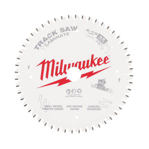 165mm (6-1/2") 52T Laminate/Aluminium Track Saw Blade, , hi-res