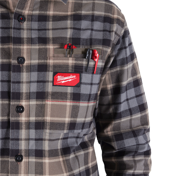 GRIDIRON Flannel Shirt Grey - S, Grey, hi-res